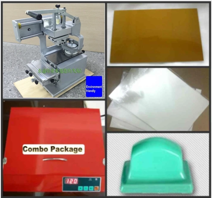 

Sealed Ink Cup Pad Printing Machine + UV Exposure Unit +Pad Print Supplies Package