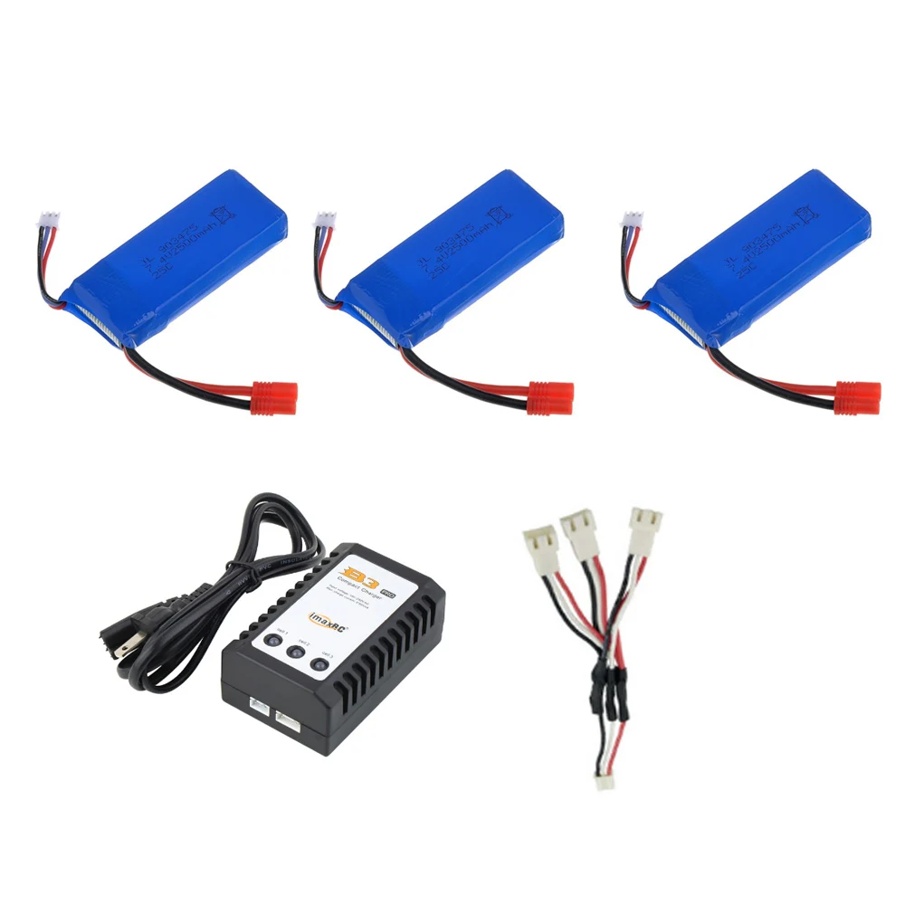 Upgraded Version 7.4v 2500mAh 25c Lipo battery for Syma X8C X8W X8G X8 RC Quadcopter Parts 7.4 V Toys Battery with Protection