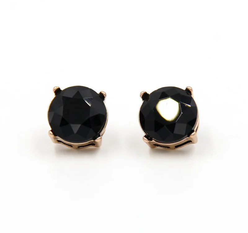 Vintage Jewelry Modern&Minimalism Female Retro Alloy Many Sections Glass Dot Stud Earrings