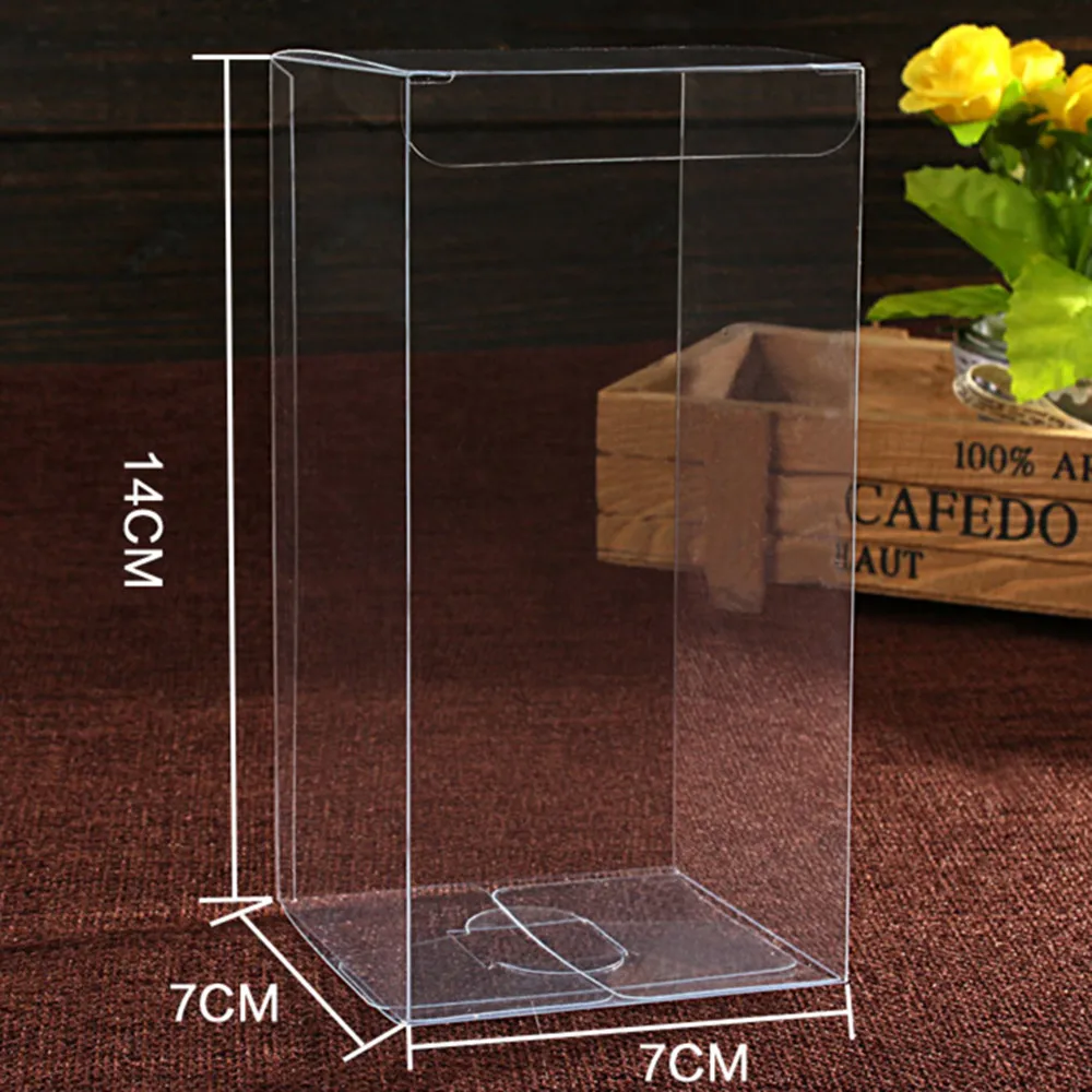 

120Pcs/Lot 7*7*14cm Clear PVC Packaging Box DHL Wedding/Christmas Favor Apple/Gift/Candle/Toy PVC Package Boxes