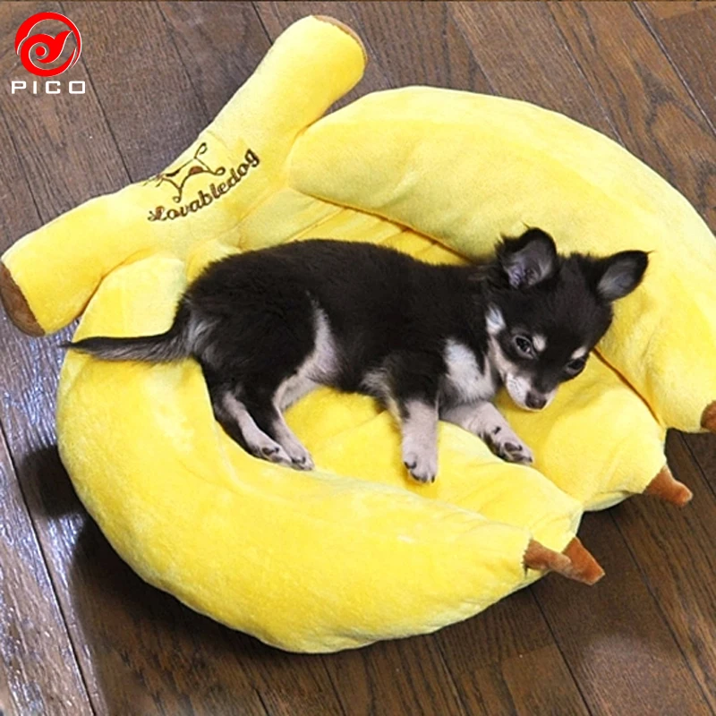 

Cute Banana Pet Puppy Bed Sofa cheap Dog Bed House for small dog Winter Warm dogs Cushion Mat ZL324