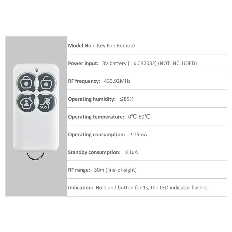 Origina Broadlink S1C/ S1/ S2 Key Fob Remote Control Activate Select Sensors For S1 S1C SmartONE Home Alarm SOS Security Device