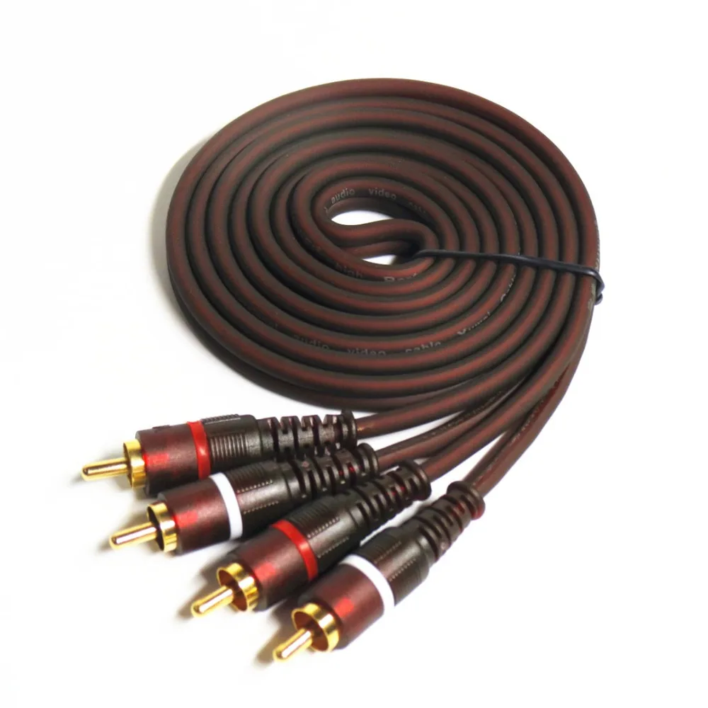 oxygen-free copper 99.99% AV Cable 2RCA to 2RCA Jack Audio Cables Male to Male RCA Aux Cable 1.5m 2m 3m 5m Stereo Rca Cable