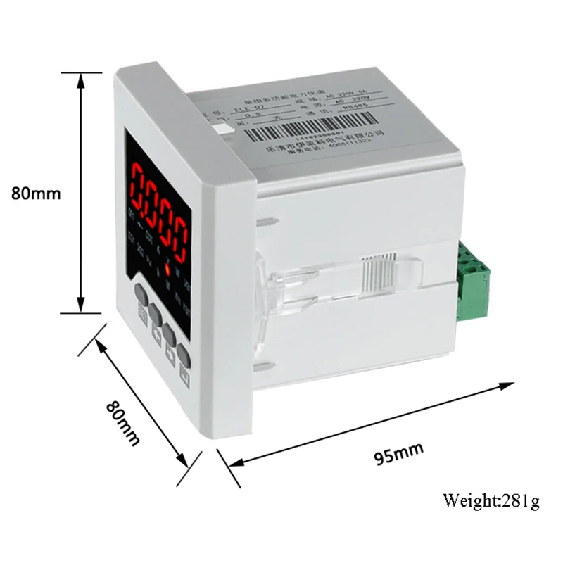 

AC85-265V 220V 5A LCD Power Meter Single-phase Multi-function Digital Meter All-electric Energy Network Instrument ELE-D7