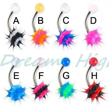 Free Shipping Silicone Navel Piercing Belly Ring 100 pcs/lot Mixed color Promotional Gift