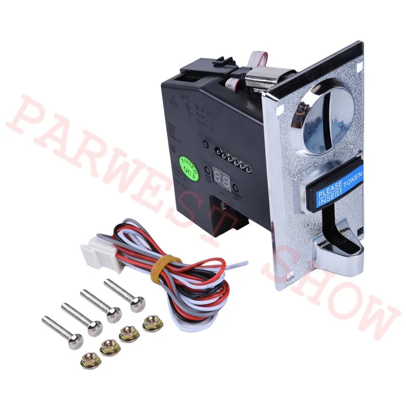 

PC Plastic Multi Coin Acceptor Electronic Roll Down Coin Selector 6 different values coin mech for vending machine