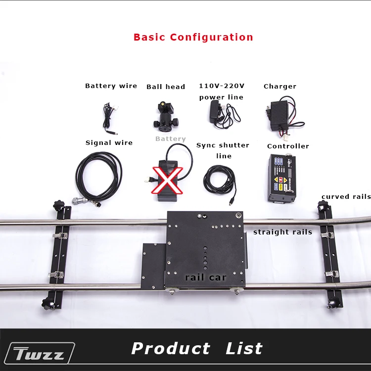 Twzz Time-lapse Photography Movie Track Frame-By-Frame Delayed Electronically Controlled Slide Rails Slider With Electric Car