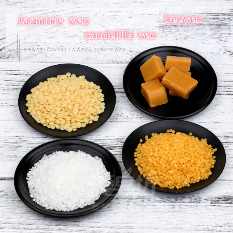 1000 g natural wax, DIY lipstick red raw material candelilla wax high quality jasmine wax, yellow and white beeswax