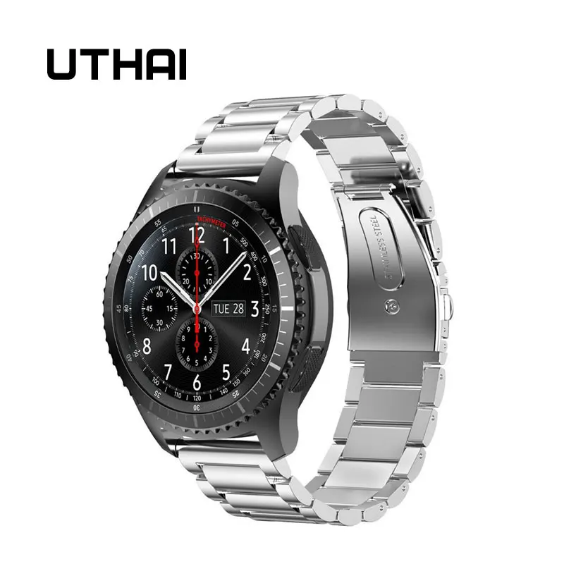 UTHAI S07 Strap for Samsung gear S2/S3 20mm 22mm watch band  Stainless steel watchband