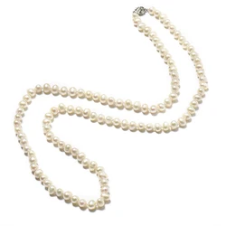 7-8 mm  Long and thin Inch Natural Chain Type Necklace  add   Small  and Exquisite  Freshwater beads