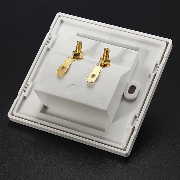 2 Binding Post Banana Plug Gold Plated Audio Jacks Wall Plate Panel Two Speakers Interface 86mm x 86mm