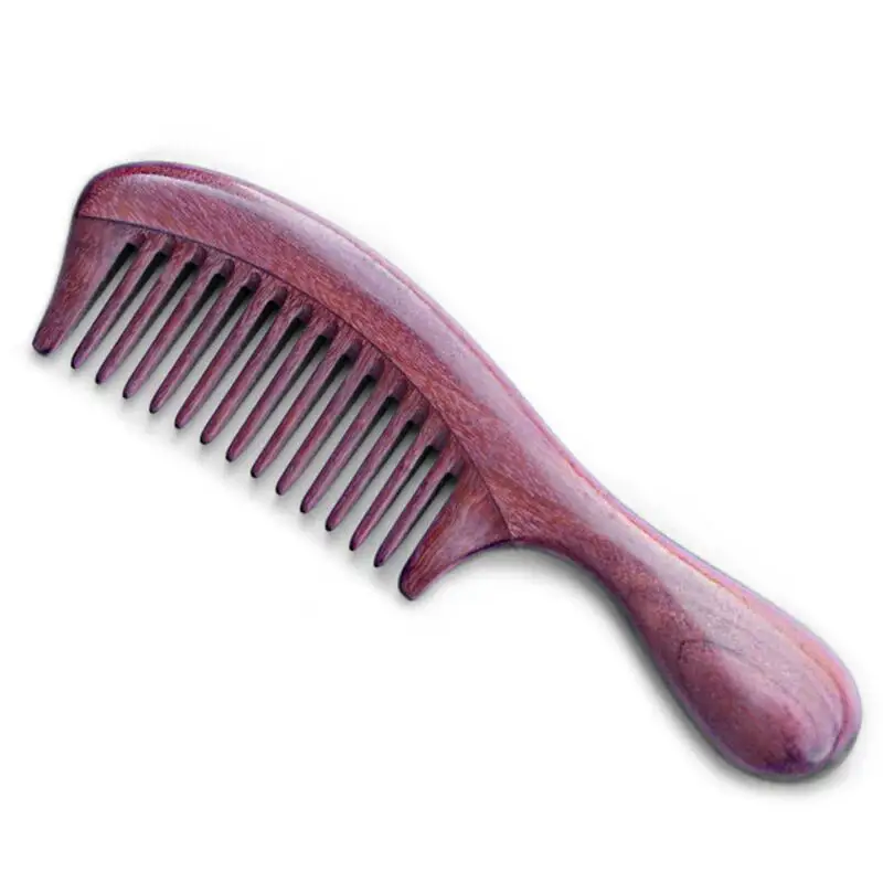 

Natural Brazilian violet wood Exquisite thick Long handle wooden comb Coarse teeth hair Massage No static Portable Wood Comb