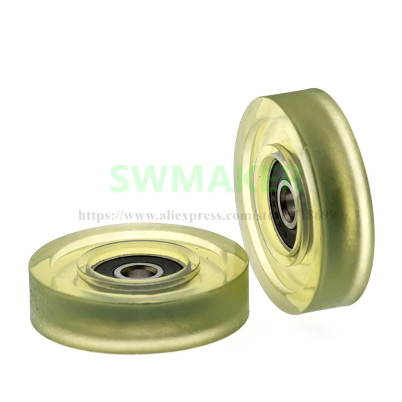 1pcs 6*40*10mm 626 bearing, polyurethane coated pulley, soft rubber, mute, 4cm diameter conveyor belt press