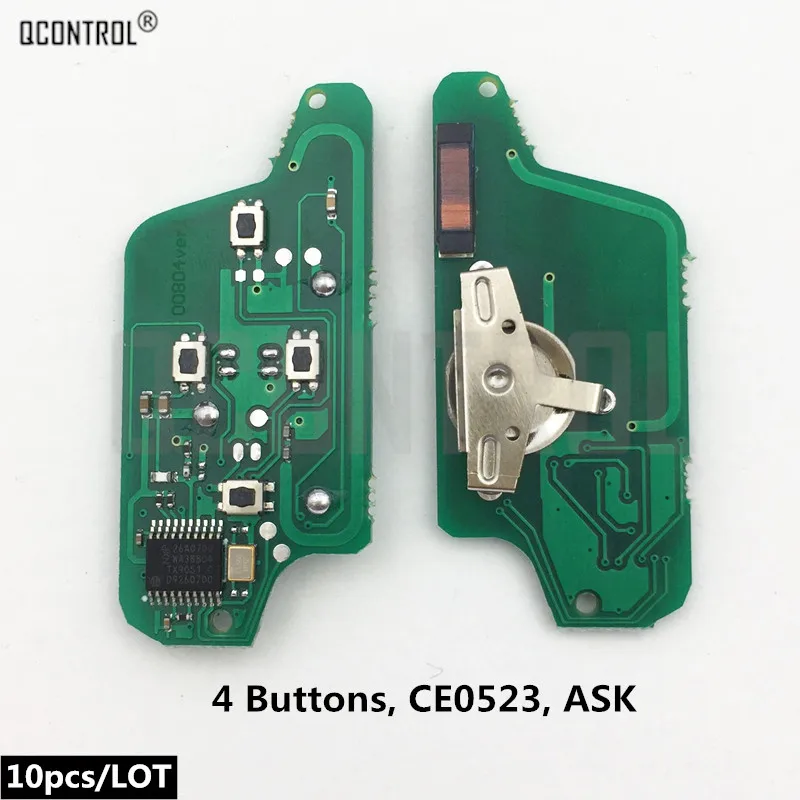 QCONTROL Car Control Remote Key Electronic Circuit Board for CITROEN C2 C3 C4 C5 Picasso Berlingo Alarm (CE0523 ASK)