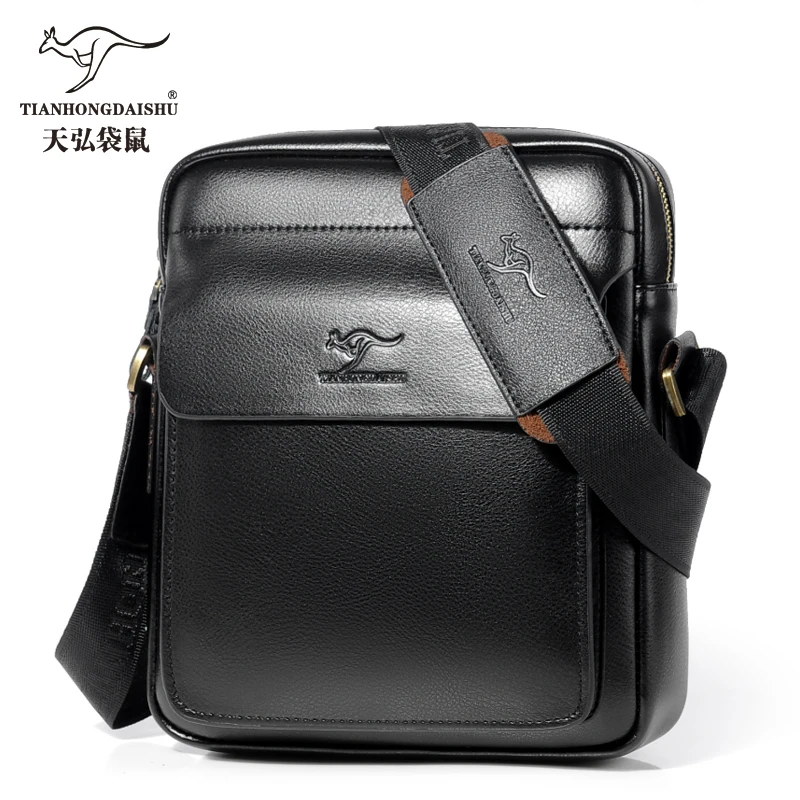 Imagem -02 - Bolsa Mensageiro Masculina de Couro Bolsa Casual Pequena de Ombro com Aba para Homens Ipad Nova 2023