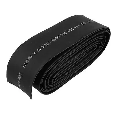 Black 35mm Dia Polyolefin 2:1 Heat Shrink Tubing Wire Wrap Cable Sleeve 5M 16Ft