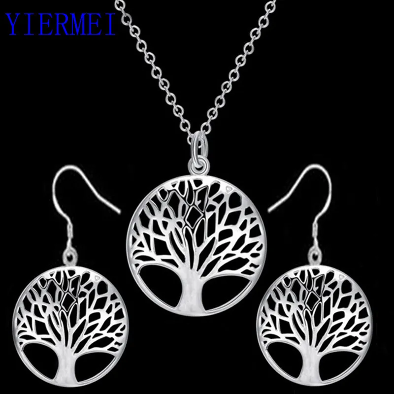 2024 round hollow wishing tree pendant necklace life tree Tree Of Life pendant necklace jewelry fashion cute wedding part