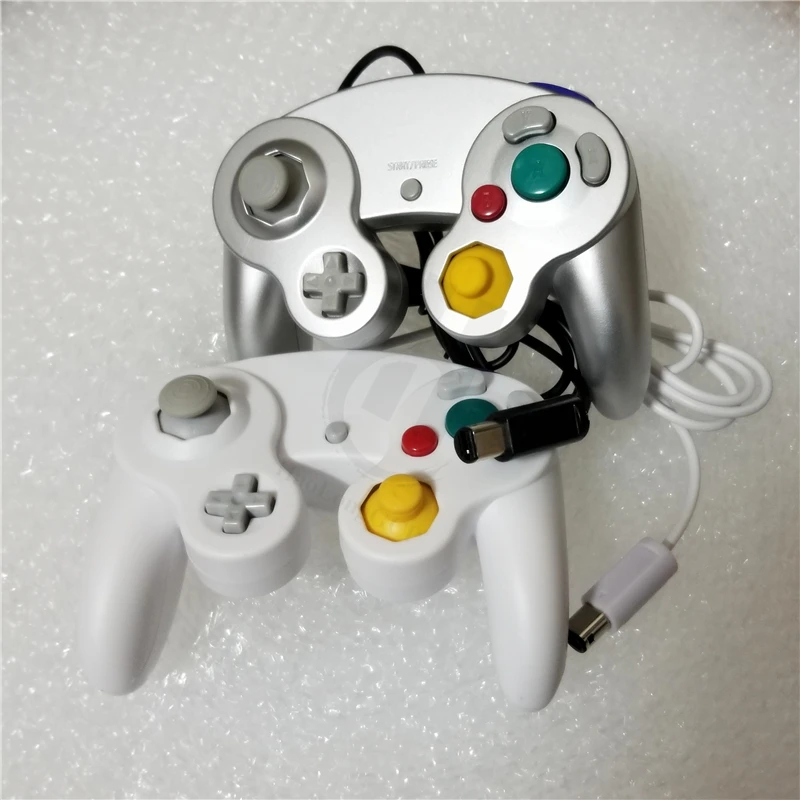 หลายสี Wired Controller สำหรับ Nintendo สำหรับ Gamecube คอนโซลจอยควบคุมเกมสำหรับ N-GC เกมคอนโซลควบคุม