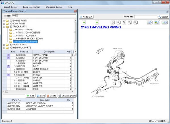 free shipping Doosan Infracore GPES(parts catalog)Spare parts catalogue Daewoo doosan Equipments 2014-03 work more pc