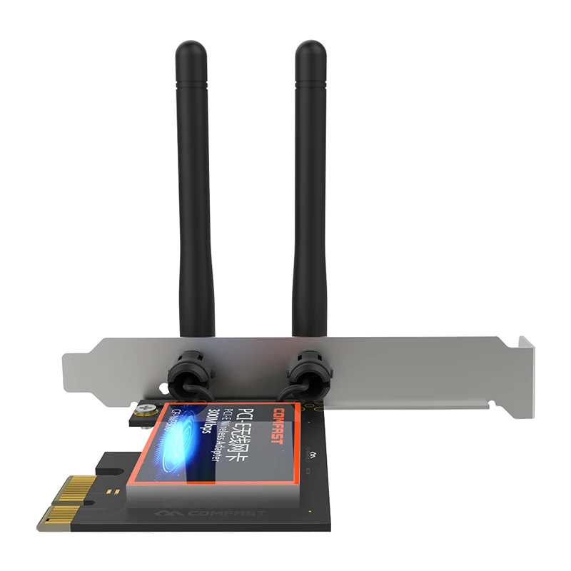 PCI-E Desktop Built-in Wireless Adapter 300Mbps Computer Host WIFI Receiver 2.4G Game Network Card 2*3dBi High Gain Antennas