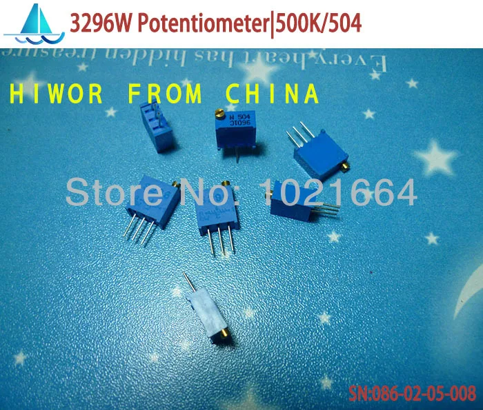 

(50pcs/lot)(Potentiometer | 3296W ) 3296 504 500K ohms potentiometer,3296W Trimming Potentiometer,Variable Resistor