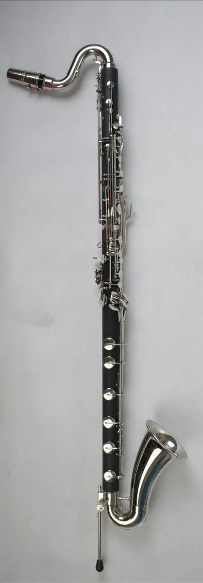 ABS Bass Clarinet ( Low C )pro Level Easy blowing great,236 SILVER plated keys