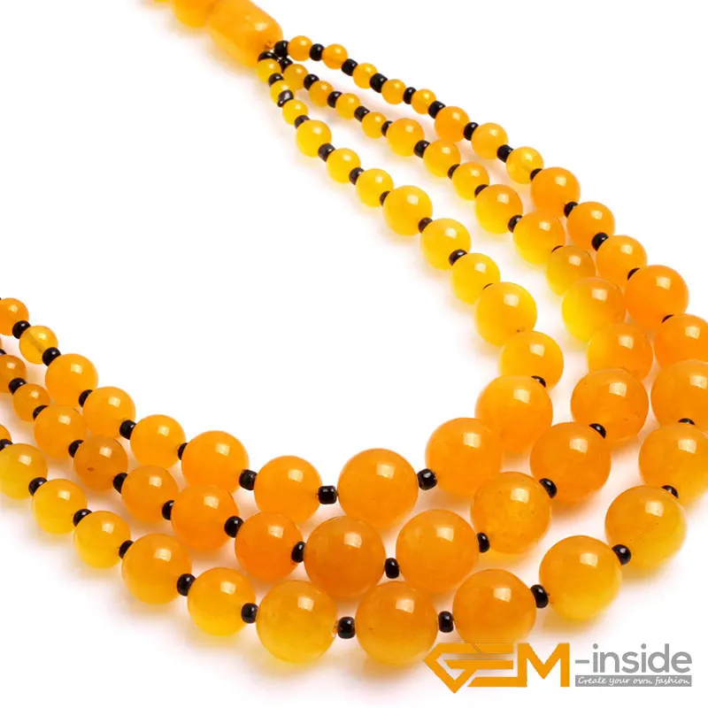 Handmade 8-12mm Beaded Stone Beads Fashion Loose Natural Necklace Jewelry 19 Inch DIY For Women GIft