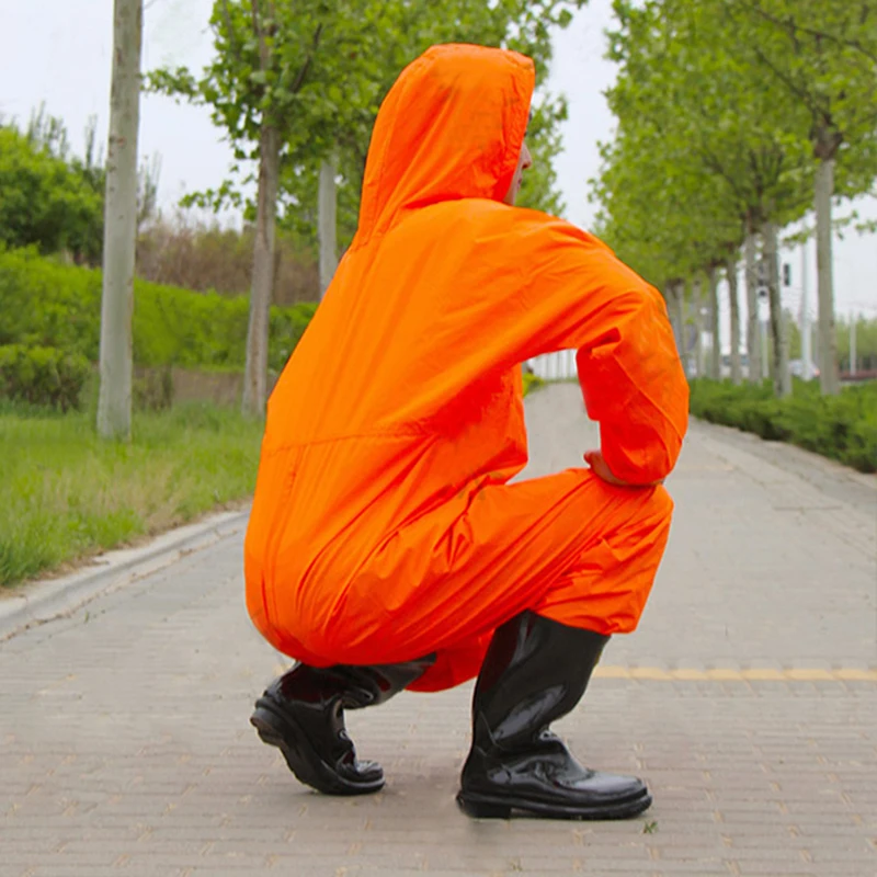 Working-Coveralls Waterproof Hooded Raincoat Overalls Anti-Oily Dust-Proof Paint Spray-Clothing Hood Protective Work-Clothes