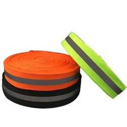 50 Meter,3cm*1cm width,Fluorescent Reflective Fabric Ribbon Webbing Reflection Strip Edging Braid Sewing On Garment accessories