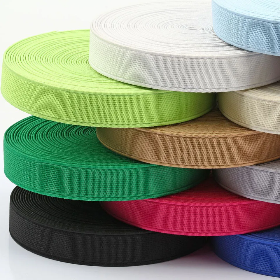 15mm/20mm/25mm Multi-colors Durable High Elastic DIY Ribbon 1.5mm Thickness Sewing Accessories For Clothes Shoes 13 Colors