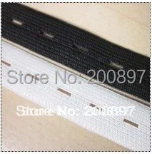 Promotion DIY accessories adjustable white black buttonhole elastic webbing 2.5cm 1 inch width 30 yards lot