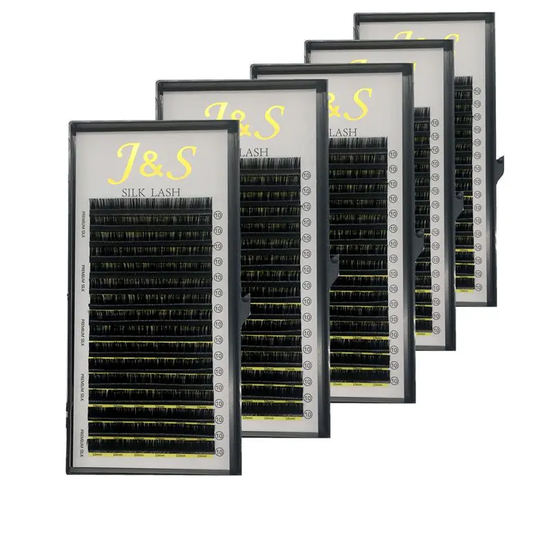 J&S  5cases silk eyelash extension 0.03 0.05 0.07 0.10 0.15mm mega volume Cashmere lashes