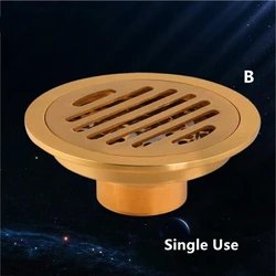 Free shipping 10 CM Brass Round Floor Drain Cover Shower Waste Drainer Grate Floor Drain