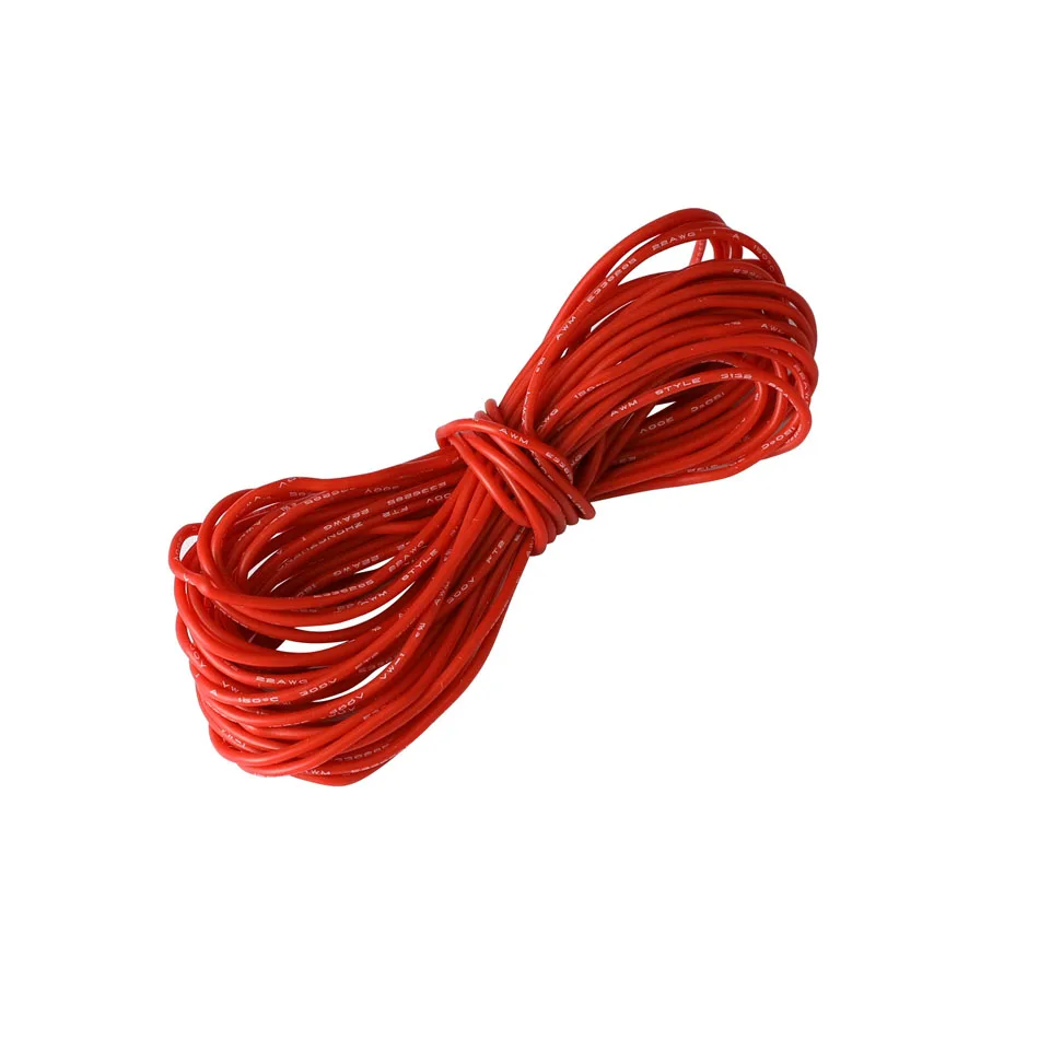 Hook-up Stranded Wire UL3132 22 AWG Flexible Silicone Wire Rubber Insulated Tinned Copper 300V Electrical Wire for DIY