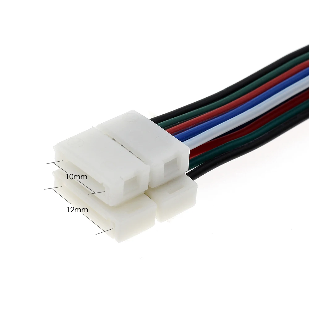 RGBW LED Strip Connector 5pin 12mm /10mm One Connector and Double Connector Free Welding Connector 5pcs/lot