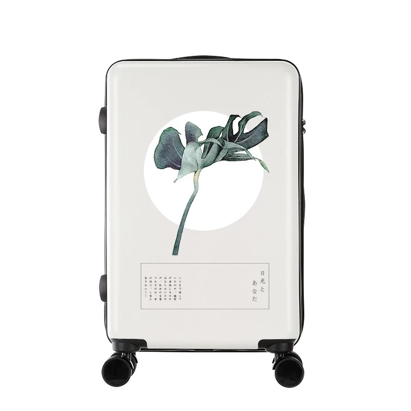 Fashion Flower pattern Luggage Trolley Bag on wheels Travel Suitcase 18 20 Inch Travel Rolling Bag Baggage Suitcase Duffle Case