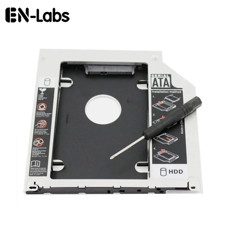 En-Labs 2.5 inches SATA 2nd HDD/SSD HARD DRIVE SATA addy Tray for Apple MacBook / MacBook Pro 13 15 17 CD/DVD-ROM Optical Bay