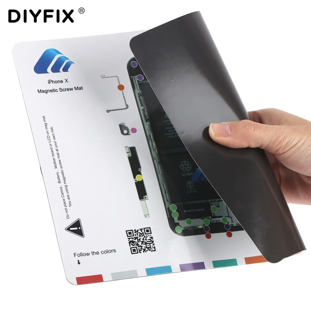 Diyfix esteira de parafuso magnético, 1 peça para iphone x 25*20 cm, guia profissional, ferramentas de reparo de celular