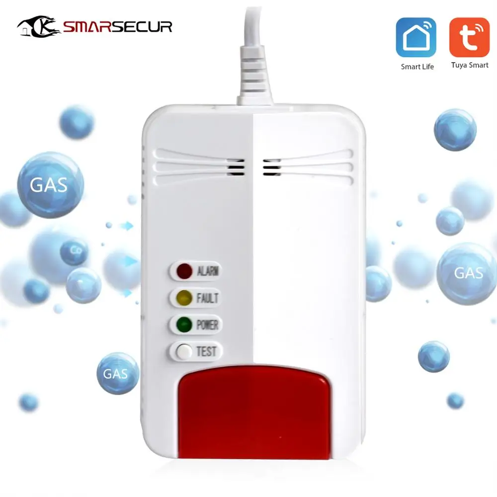 SMARSECUR Wi-Fi Natural CH4 Leak Combustible Wifi GAS Detector Alarm For Tuya Smart Life Home Security System