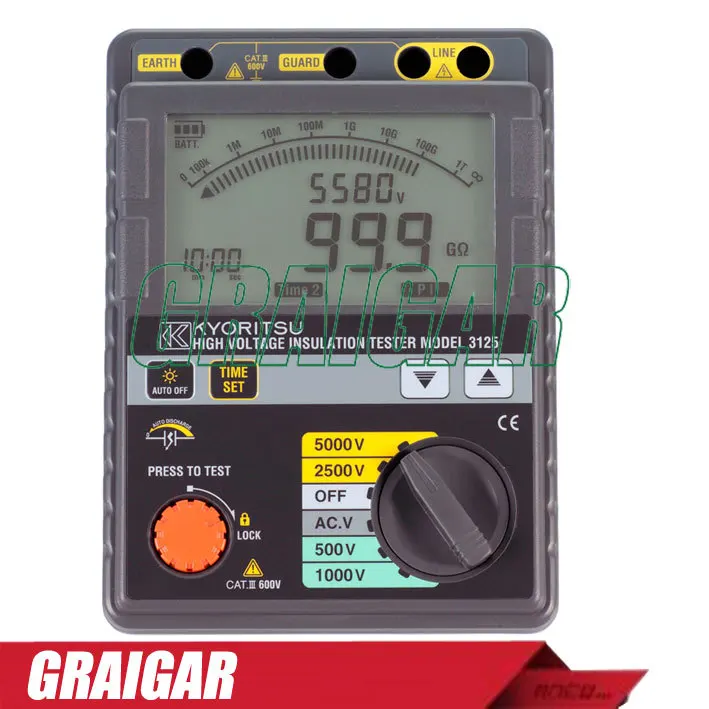 Kyoritsu MODEL 3125 High Voltage Insulation Resistance Tester Genuine Japan Digital Display