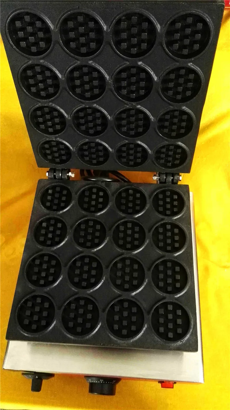 ماكينة صنع الكعك الصغيرة 16 قالب ماكينة تجارية صغيرة مستديرة من الستانليس ستيل مع سطح غير لاصق للطبخ 220 فولت 110 فولت 1500 وات