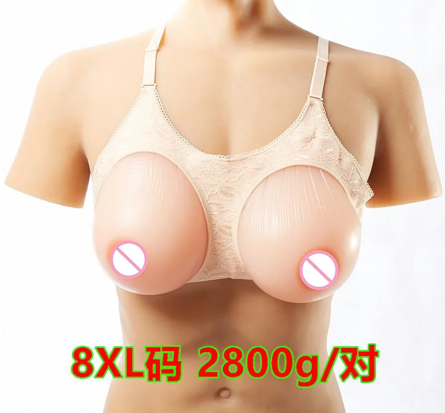 

Silicone Fake False Breast crossdresser silicone breast form silicone breast chest prosthesis 2800g HH/I/J/K/KK Free shipping