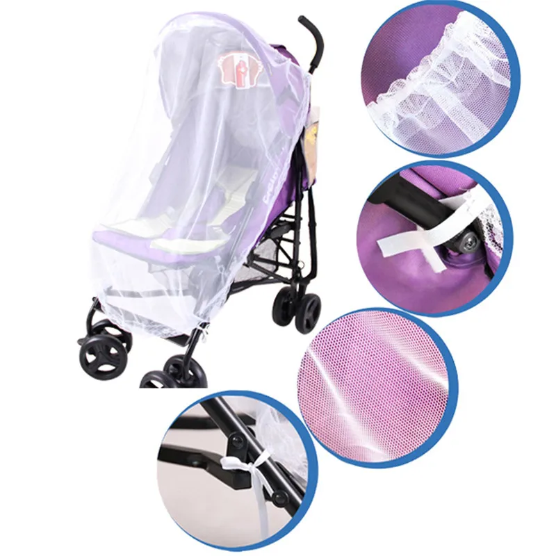 coxeer Baby Kids Stroller Mosquito Net Cradles Carriers Mosquito Tent Lace Purfle Solid Color Infant Safe Mosquito Net Klamboe