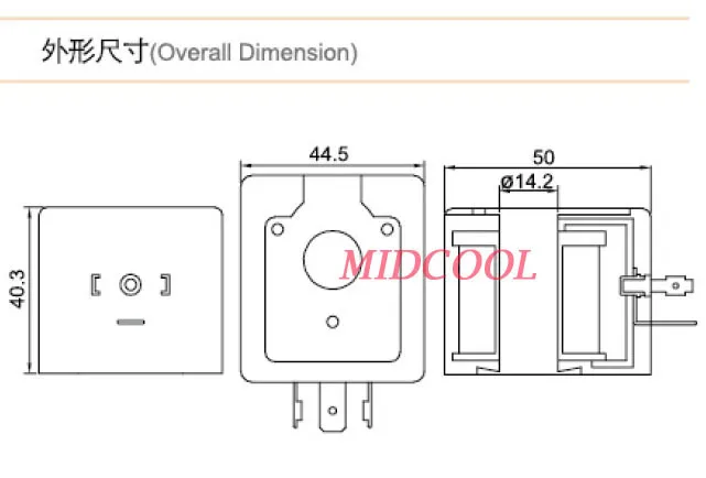 pneumatic pulse valve solenoid coil 24V DC connector plug DIN43650A inner hole diameter 14mm high 40mm