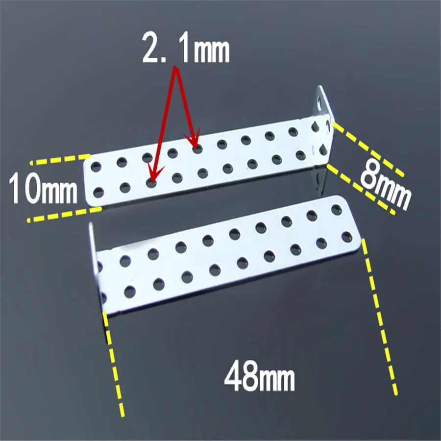 10pcs K876 Multi Holes L shaped Iron Sheet DIY Model Making Parts Connecting Rod Screws Fixed Using