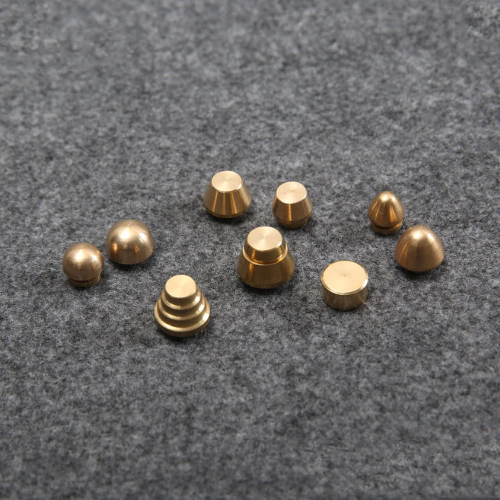 30pcs/lot 9 designs leather craft bag feet solid brass material screws studs rivet