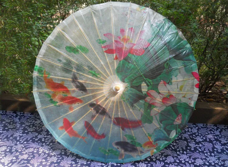 

Fish Lotus Umbrella High Quality Waterproof Dancing Prop Festival Collection