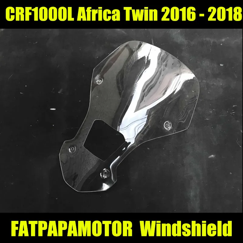 Pare-brise noir et Transparent pour Honda CRF1000L, accessoires de moto pour Twin afrique 2017 – 2018