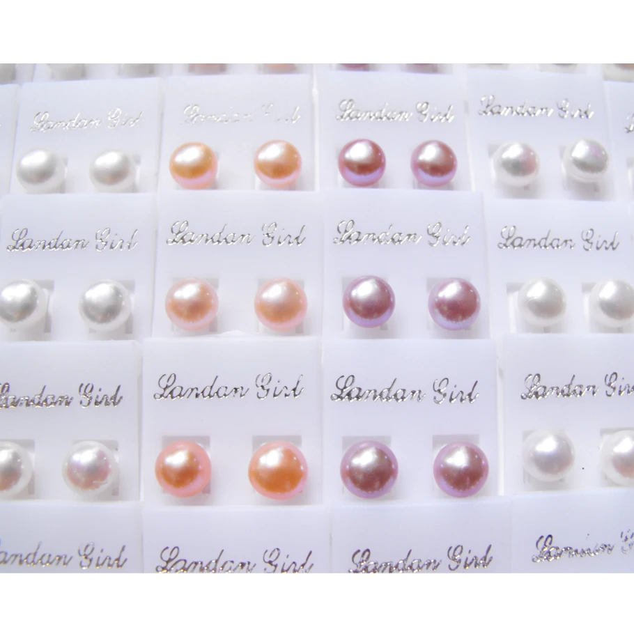 Wholesale lots 50 pairs Mix Bulk Natural Freshwater pearl Earrings For Women Fashion Stud Earring Jewelry Best Gift