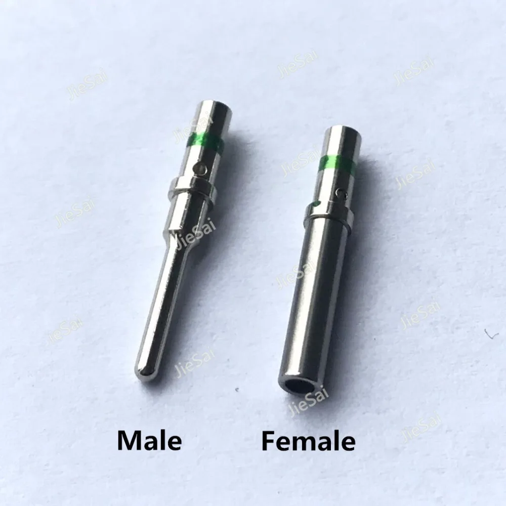 10Pcs 20Pcs DT Pin 14-16 AWG 0460-215-16141 0462-209-16141 Solid Crimp Terminal With Green Identification Stripe Stainless Steel